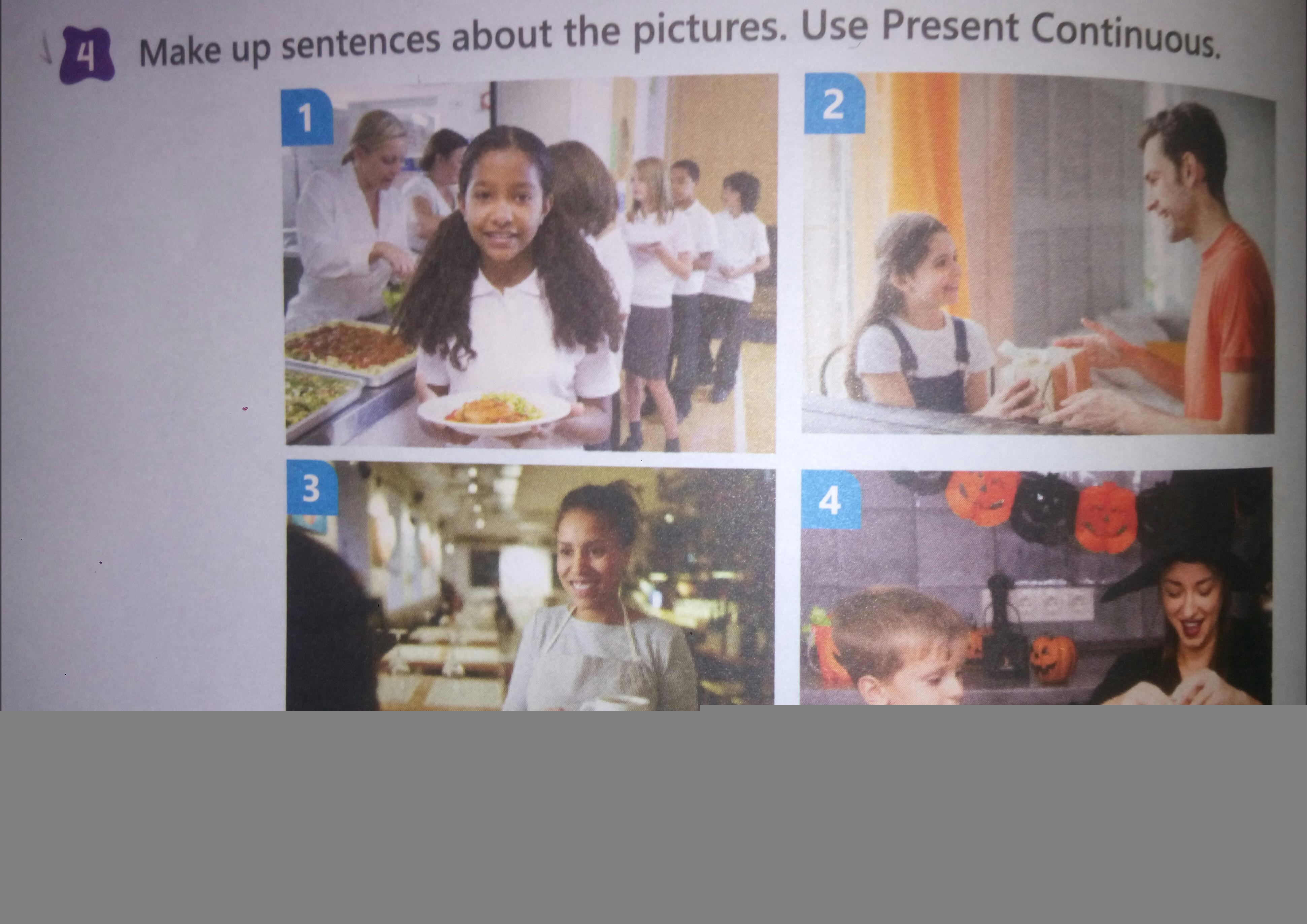 Make up sentences using the present
