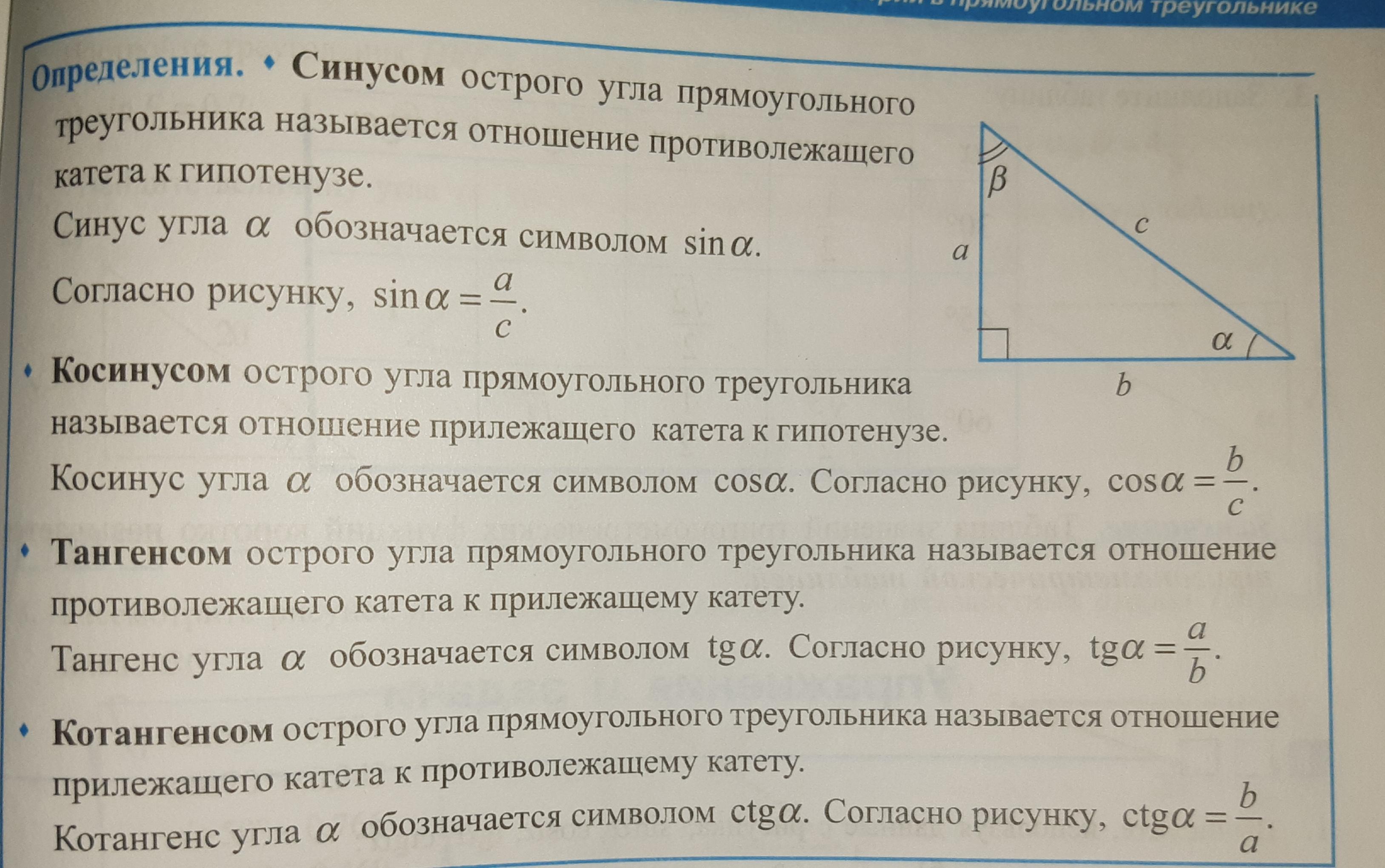 Рисунки синус косинус тангенс котангенс