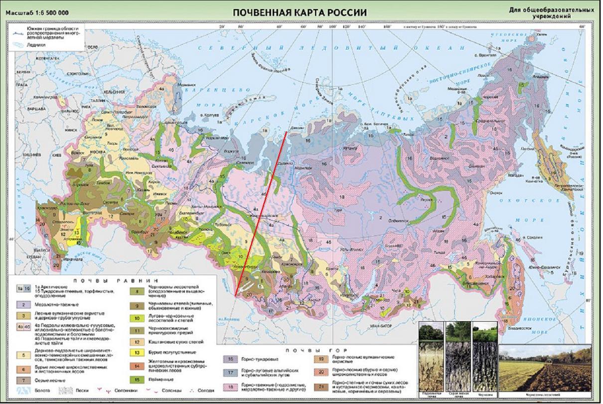 Карта почвы равнинных территорий