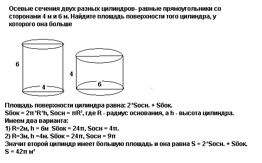 Цилиндр со сторонами 2 и 4. Площадь осевых сечений двух цилиндров равны. Осевые сечения двух цилиндров равны равны. Площадь боковой поверхности цилиндра равна. Площадь боковой поверхности цилиндра и радиус основания цилиндра 4.