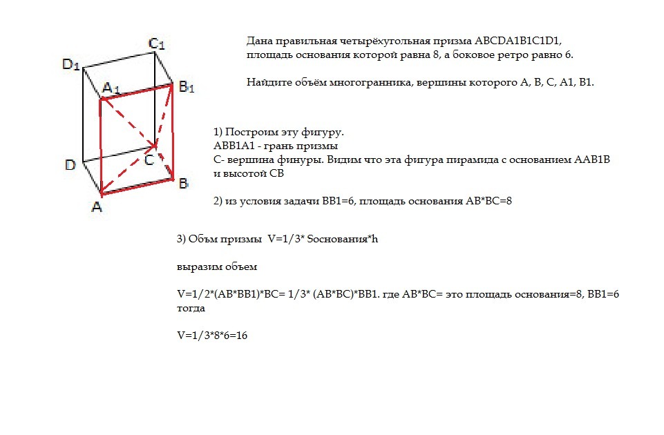 Правильная четырехугольная призма картинка